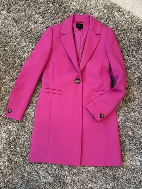 RW&CO. Bright Pink Tailored Trench Coat